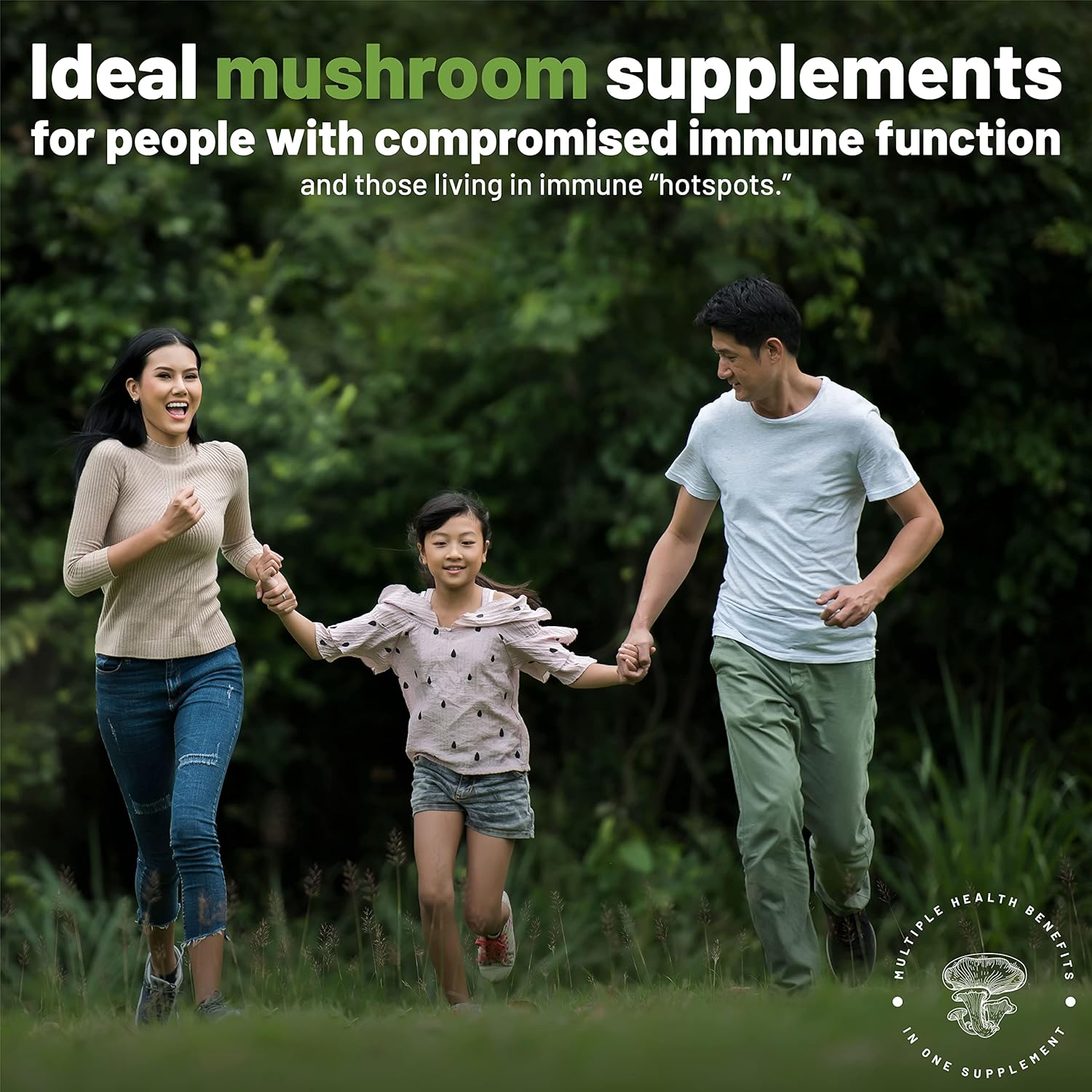 Organic Mushroom Immune Support Supplement - Aloha Medicinals Immune Assist 24/7, 90 Tablets x 3 Pack