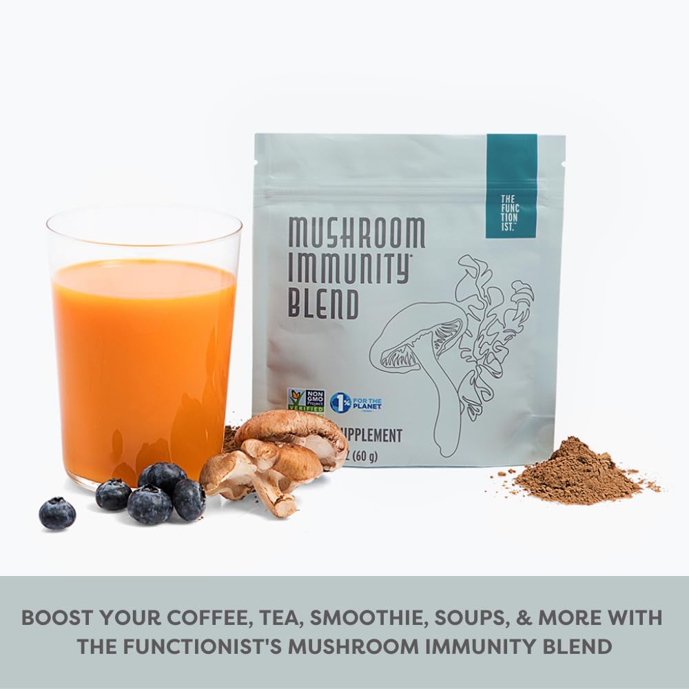 Organic Mushroom Immunity Blend with Superfoods for Gut and Immune Health, 2.12 oz
