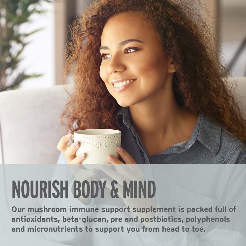 Organic Mushroom Immunity Blend with Superfoods for Gut and Immune Health, 2.12 oz