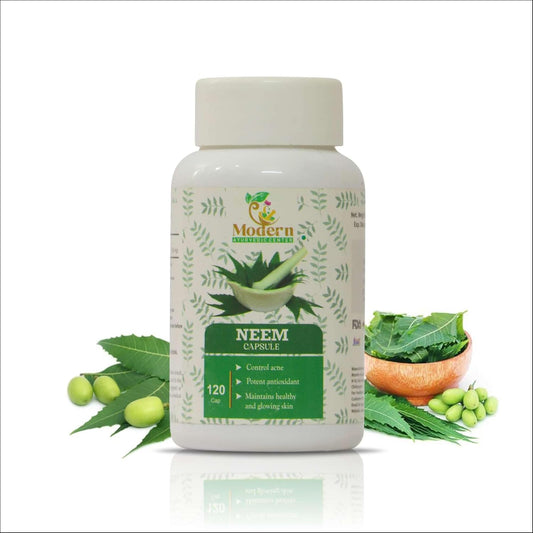 Organic Neem Capsules for Acne Control, Antioxidant Protection, and Healthy Skin - 120 Count