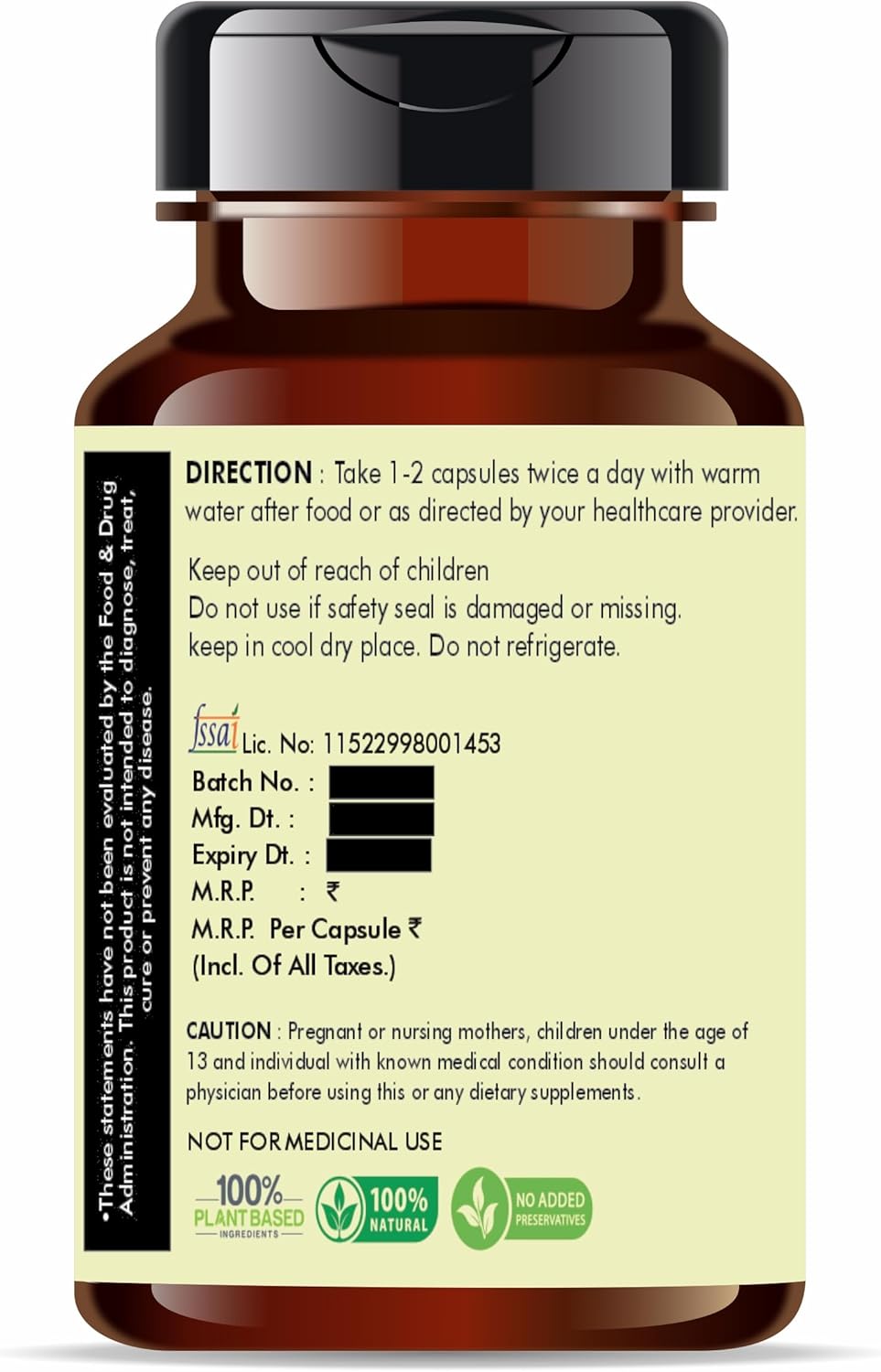 Organic Neem Extract Capsules - 500mg - 60 Count | Ayurvedic Supplement | Vegan & Gluten-Free | GMP Certified