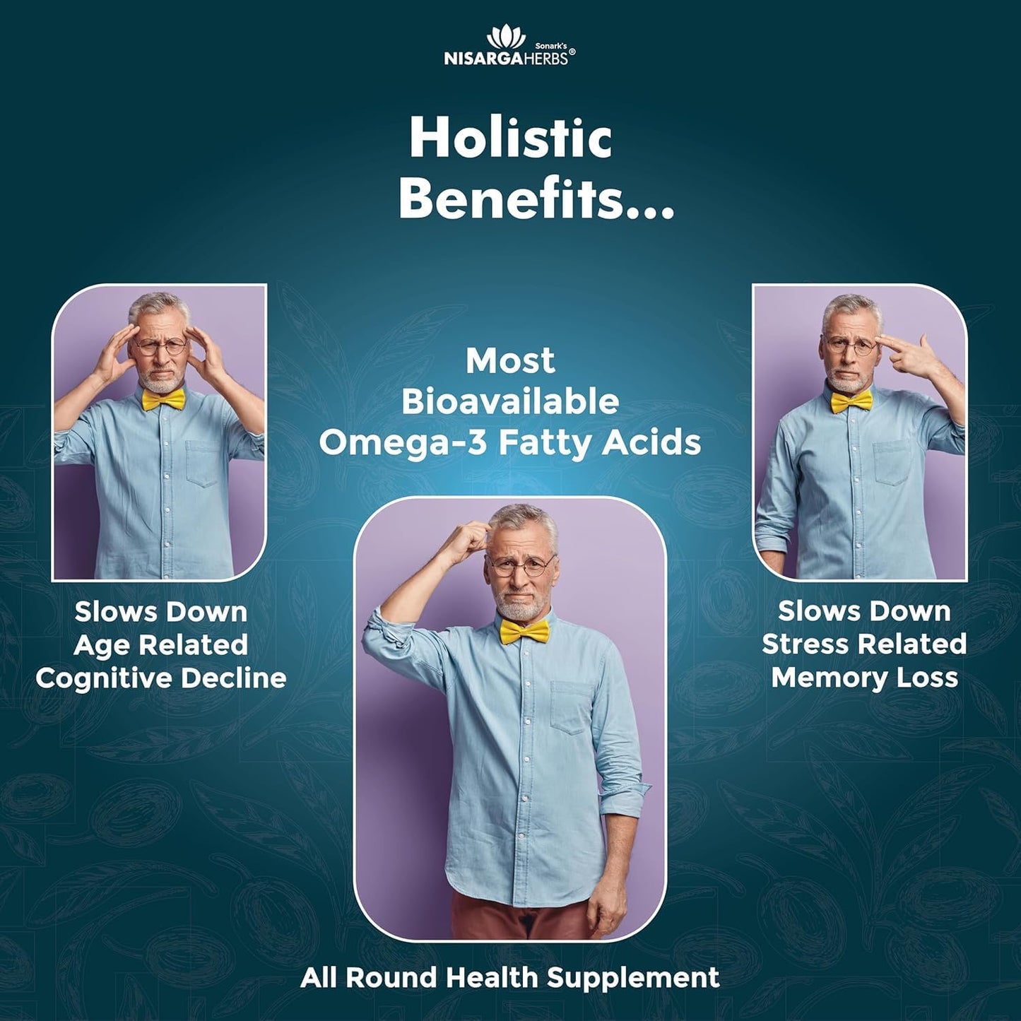 Organic Nuroad.e Soft Gel Capsules for Memory Support, Age & Stress-Related Memory Loss - Ayurvedic & Natural - 30 Capsules