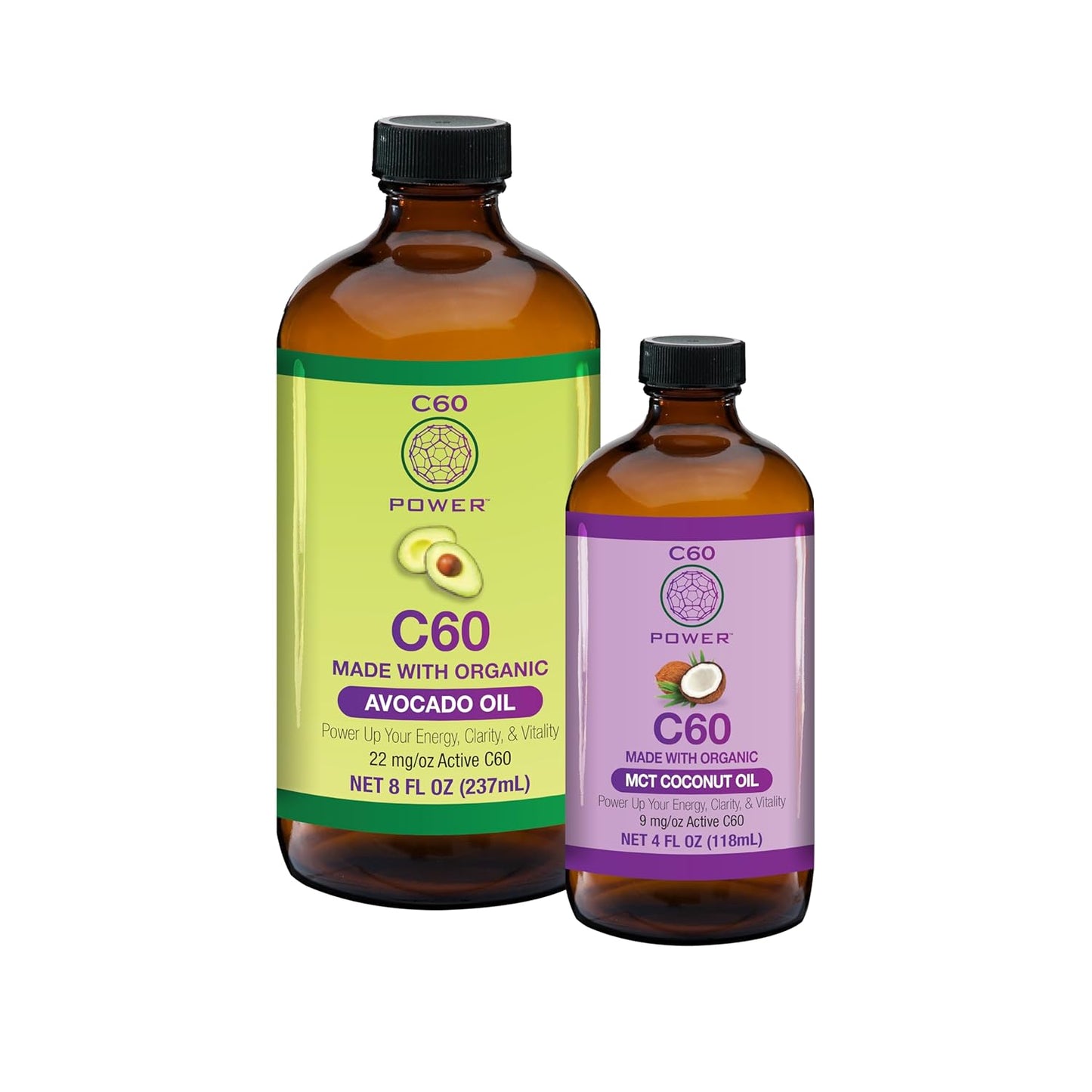 Organic Oil Kit with C60 Purple Power for Optimal Mitochondrial Function and Reduced Oxidative Burden