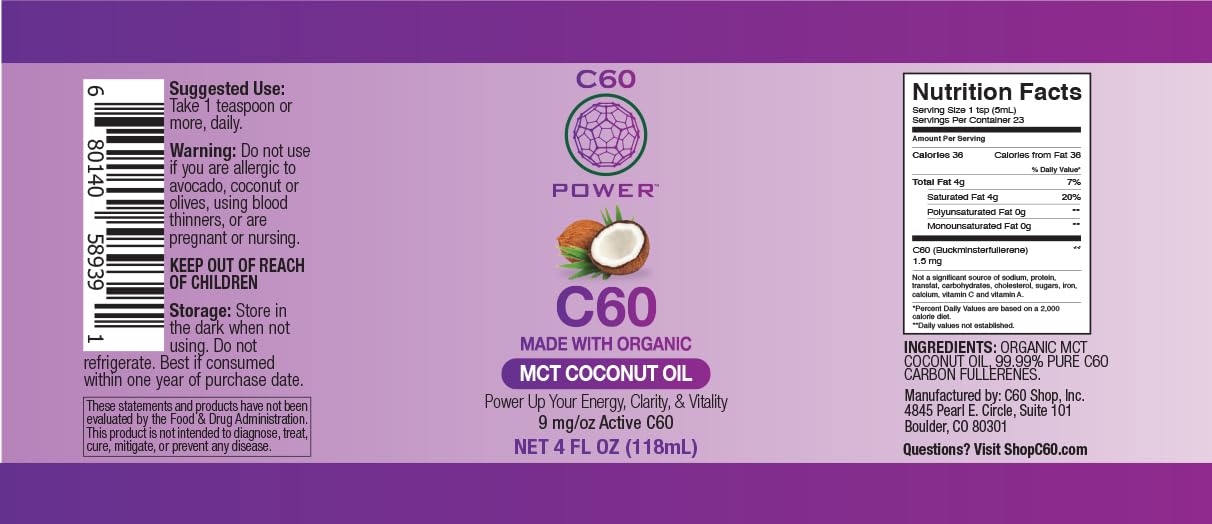 Organic Oil Kit with C60 Purple Power for Optimal Mitochondrial Function and Reduced Oxidative Burden