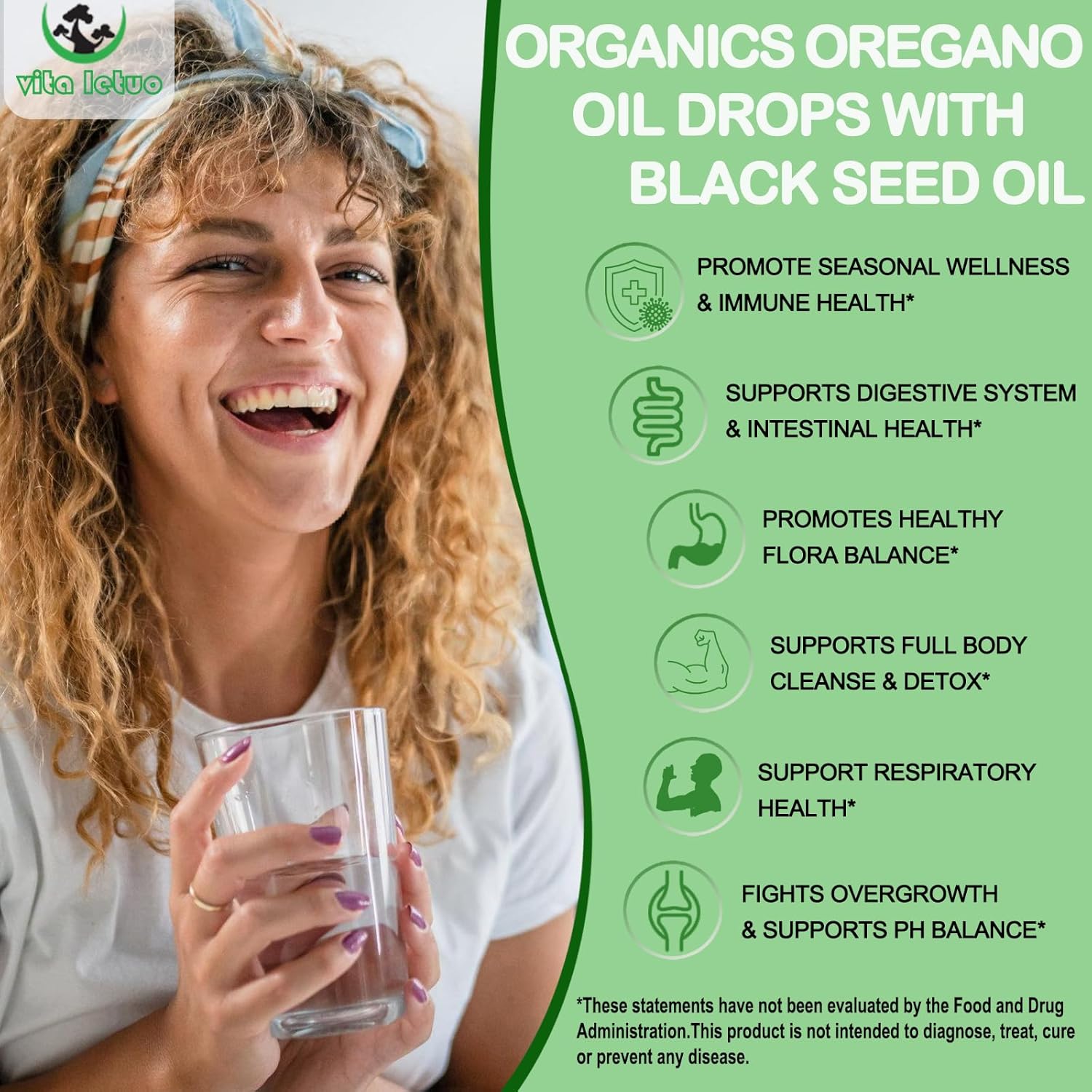 Organic Oil of Oregano and Black Seed Oil Drops for Immune and Digestive Support with Garlic and Elderberry - 2 Pack for 6X Absorption Than Oregano Oil Capsules