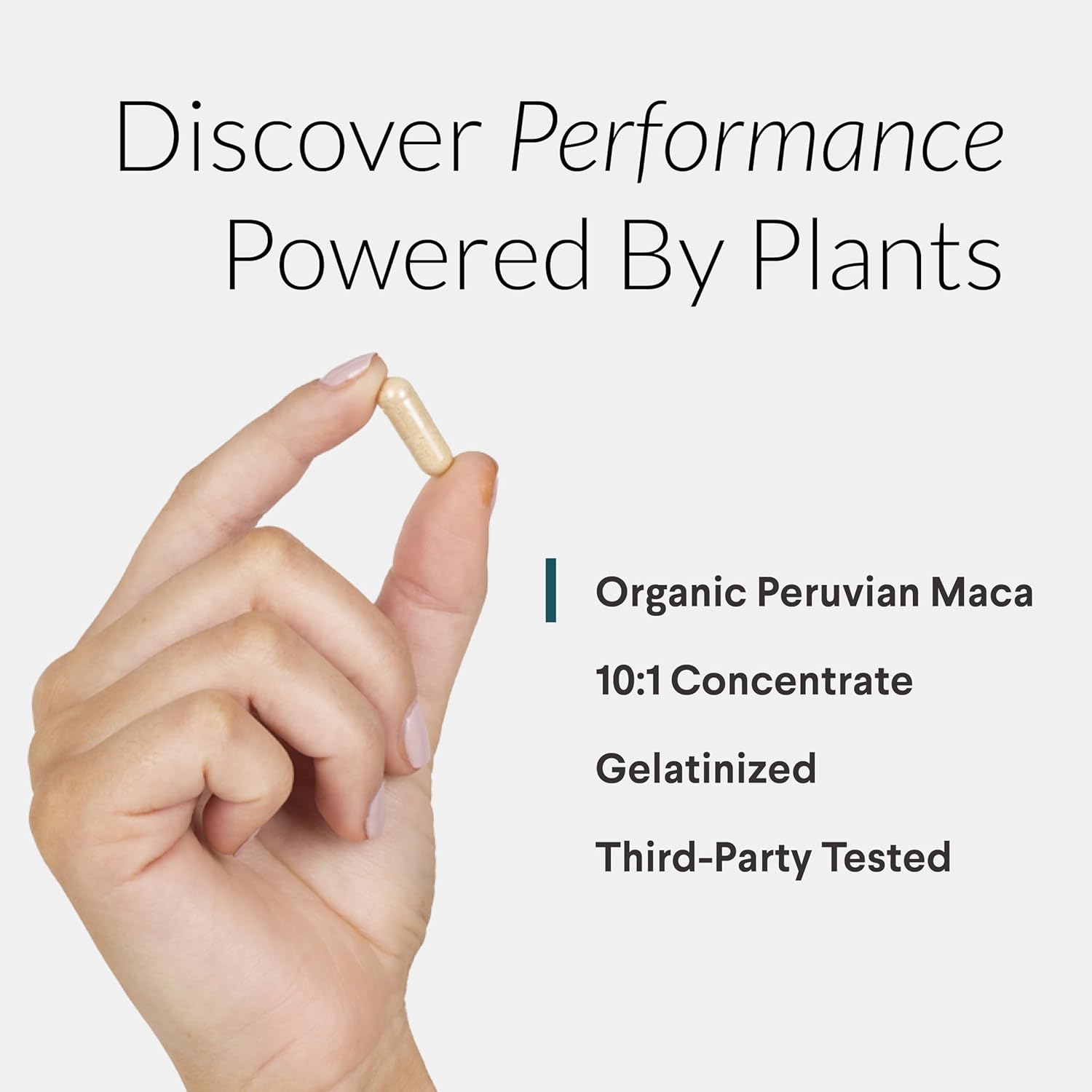 Organic Peruvian Maca Root Capsules - 10:1 Concentration, Vegan Supplement - 60 ct.