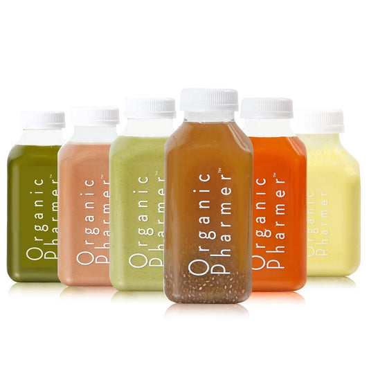 Organic Pharmer 3-Day Anti Inflammatory Juice Cleanse - Alpha Green, Trainer, Happy Gut, Marathon, Flow, Relax - 18 Pack