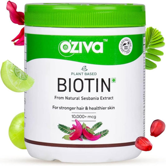 Organic Plant-Based Biotin Powder for Hair Growth and Healthy Skin & Nails - 125g Vegan Supplement with Silica & Sesbania Agati