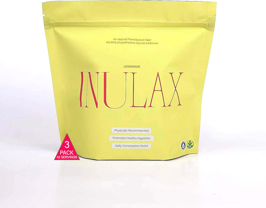 Organic Plant Based Fiber Supplement for Constipation Relief | Gentle Fast-Acting Detox Cleanse for Colon | Suitable for Women, Men, Kids, & Pets | Lemonade Flavor | 42 Sticks in 3 Bags