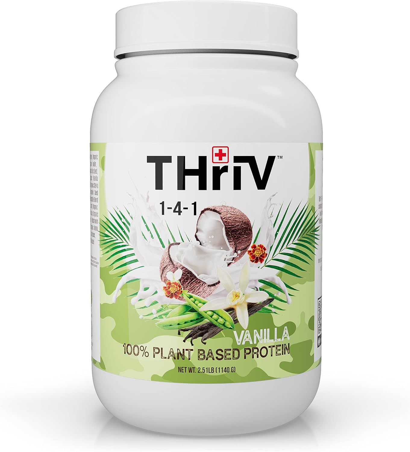 Organic Plant-Based Protein Powder - Vegan Chocolate or Vanilla, Non-GMO, Gluten-Free, Dairy-Free - 2.5lb (1,140g) Powder - Thriv THriV Nutrition