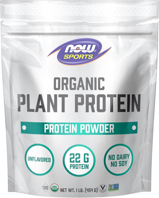 Organic Plant Protein Powder - Vegan, Unflavored, 1 lb. by NOW Foods NOW Sports