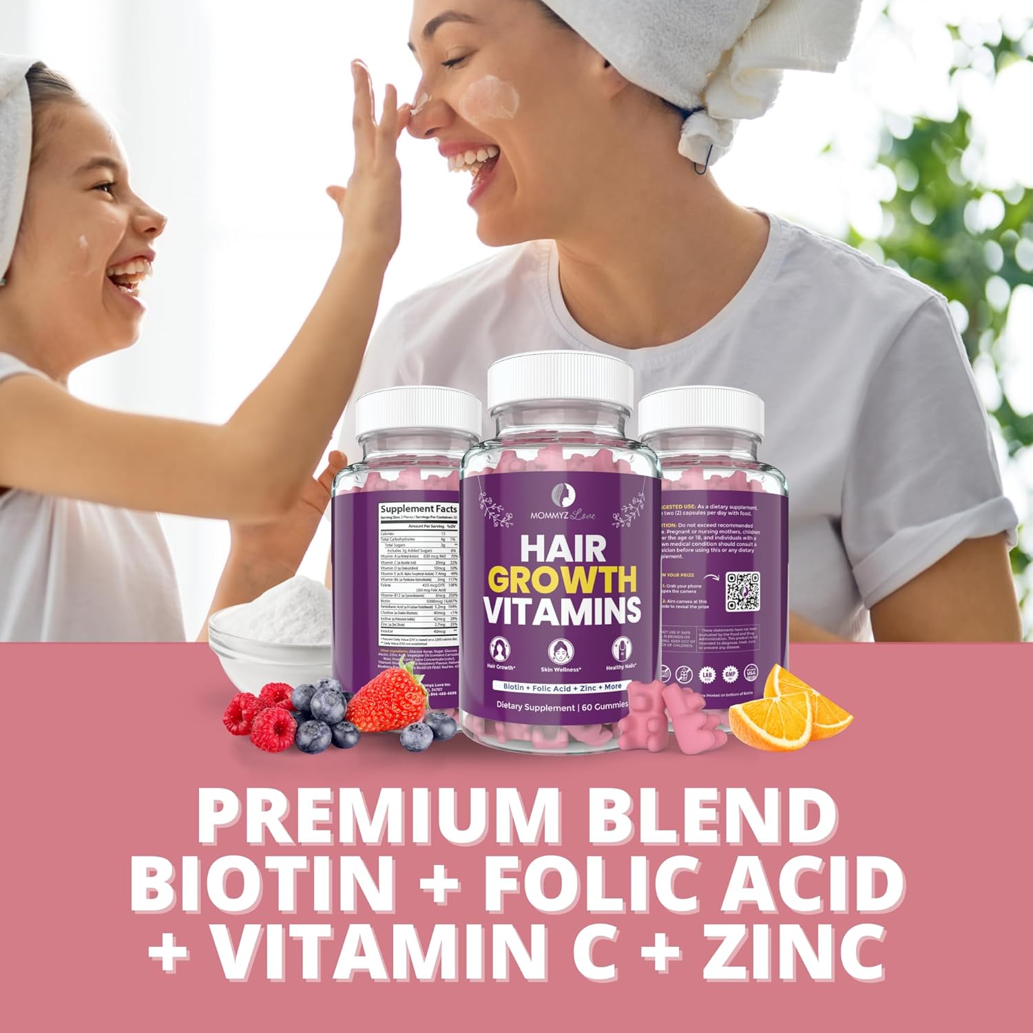 Organic Postnatal Lactation Supplement with Biotin Gummies for Hair, Skin, Nails, Milk Supply, and Energy Boost