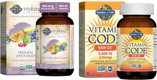Organic Prenatal Vitamin with Folate for Energy, Healthy Fetal Development, and Vitamin D - Garden of Life Organics