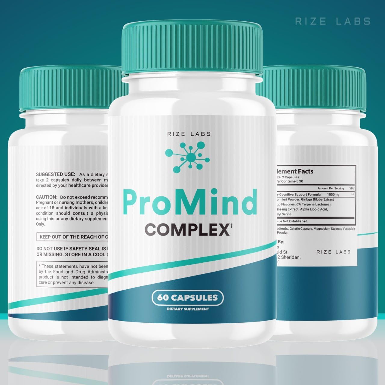Organic ProMind Complex Memory Support Supplement 3-Pack (180 Capsules) - Boost Brain Strength and Memory with Pro Mind Formula