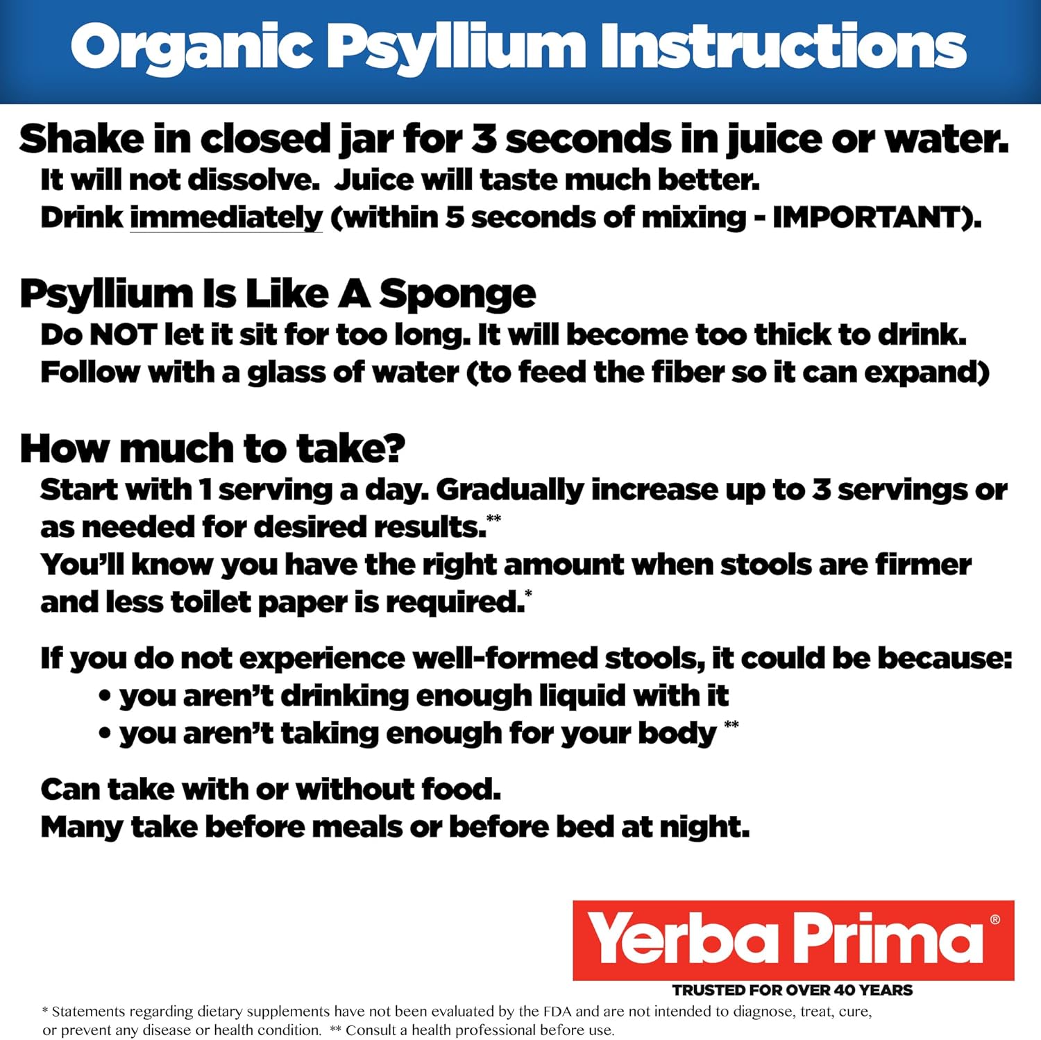 Organic Psyllium Whole Husks by Yerba Prima - 12 oz, Non GMO, Certified Organic Fiber Supplement