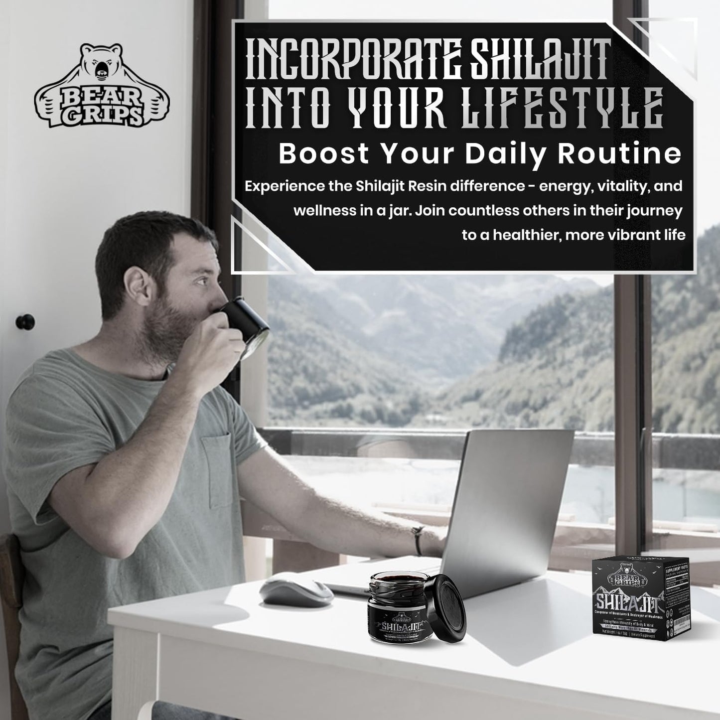 Organic Pure Himalayan Shilajit Supplement with 85+ Trace Minerals - 30g Resin for Men - Boost Metabolism and Immune System
