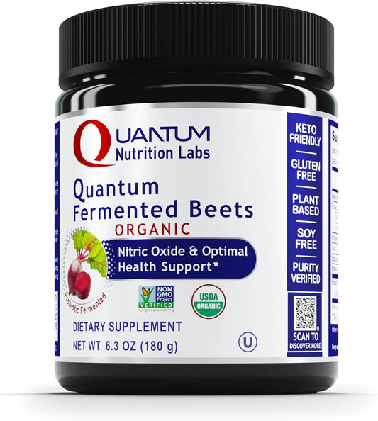 Organic QNL Qultured Fermented Beet Root Powder for Heart Health and Immune Support - Vegan Nitrate-Rich Supplement - 6.3 oz