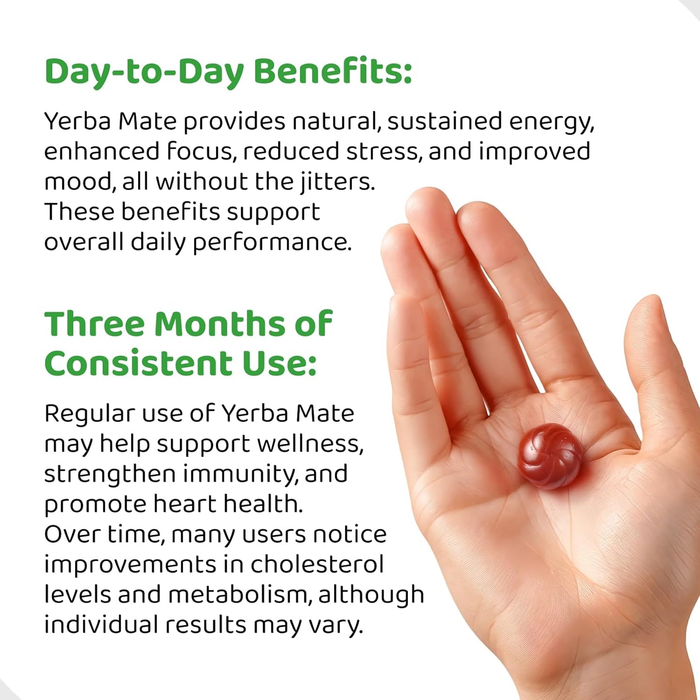 Organic Quince Yerba Mate Gummies - Caffeine-Free, Vegan, Non-GMO, Gluten-Free, Kosher. 50 Delicious Supplement Gummies.