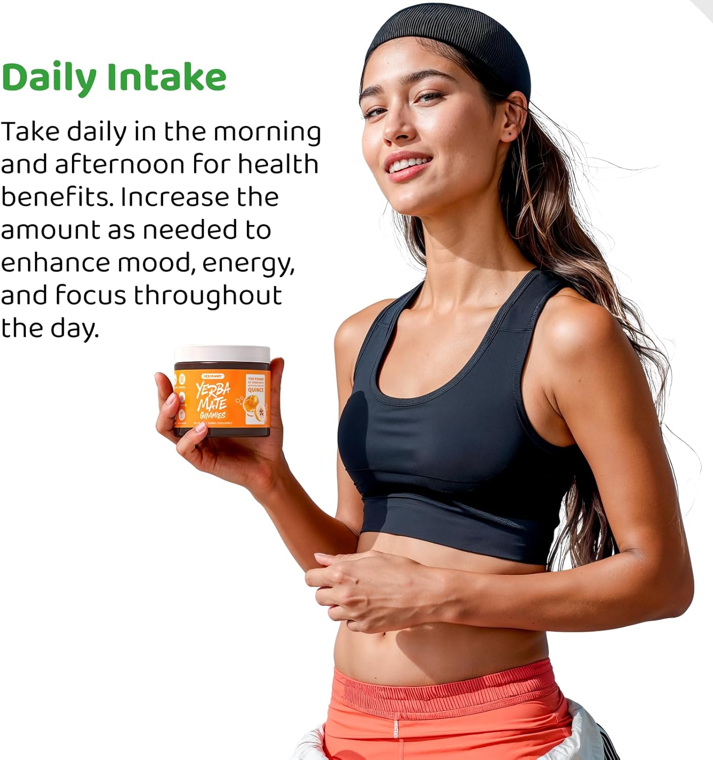 Organic Quince Yerba Mate Gummies - Caffeine-Free, Vegan, Non-GMO, Gluten-Free, Kosher. 50 Delicious Supplement Gummies.