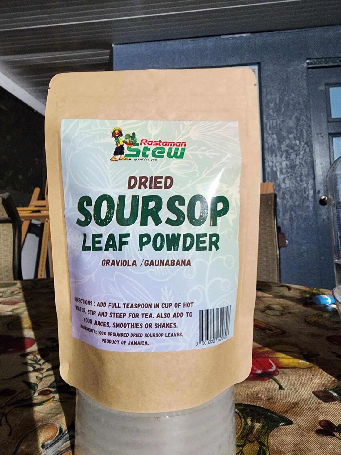 Organic RastaMan Stew Soursop Tea Powder - Pure Graviola Leaf Extract, Rich in Antioxidants - No Preservatives, 4oz