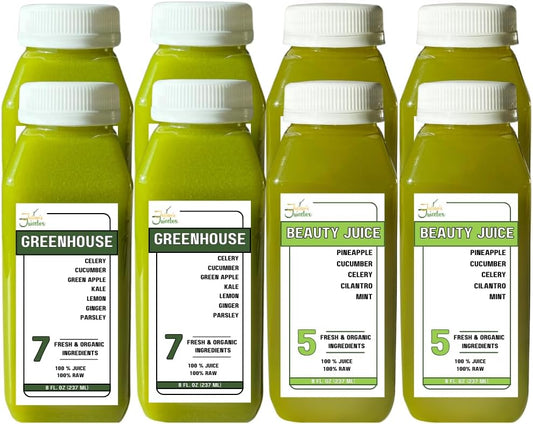 Organic Raw Low Sugar Juice Cleanse by Julian's Juicebox - 1 Day Detox for  Slimming Formula , Cravings, and Energy Boost - Kid-Friendly Formula