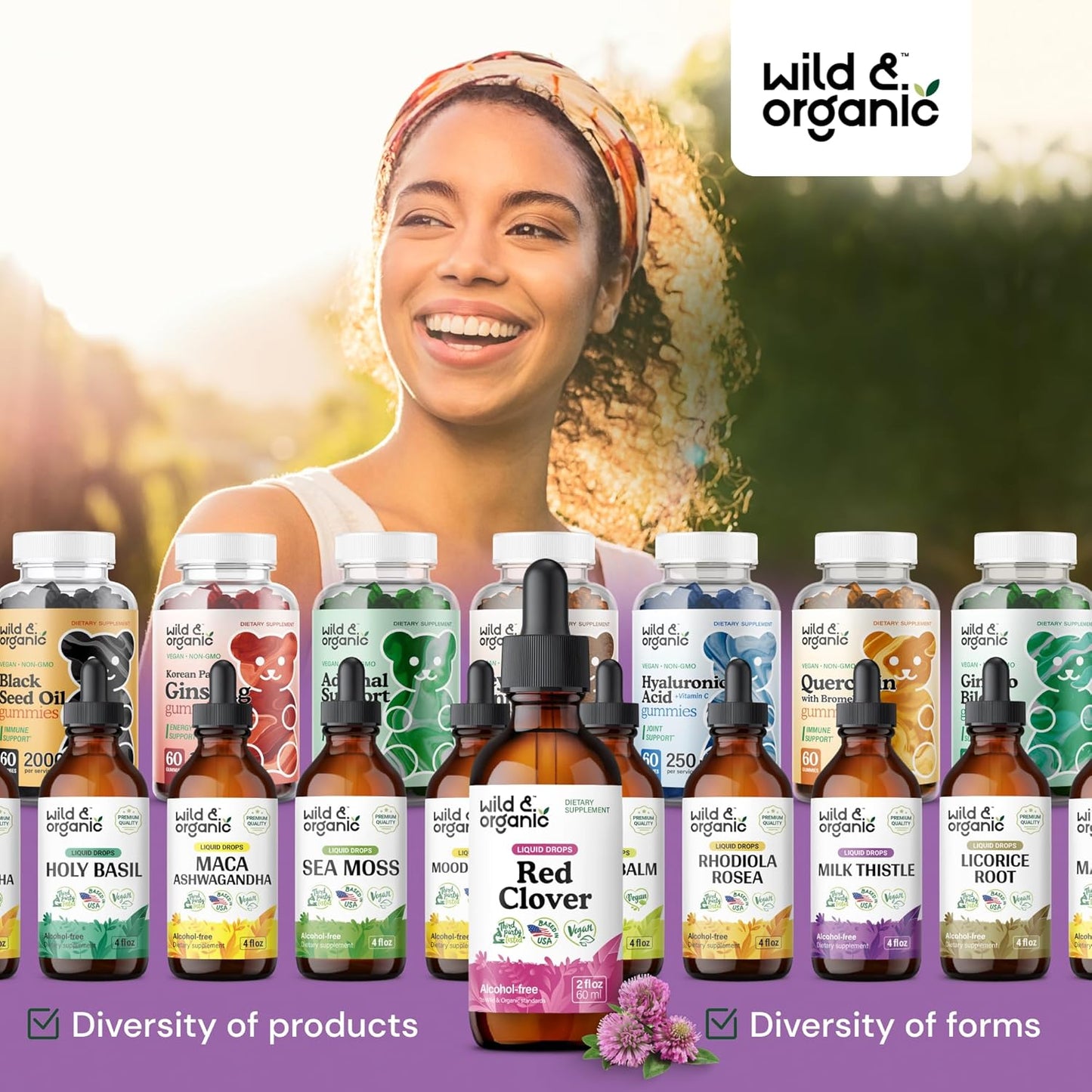 Organic Red Clover Extract Drops 600mg - Liquid Supplement for Women - 1-Month Supply - Vegan and Alcohol-Free - 2 fl oz