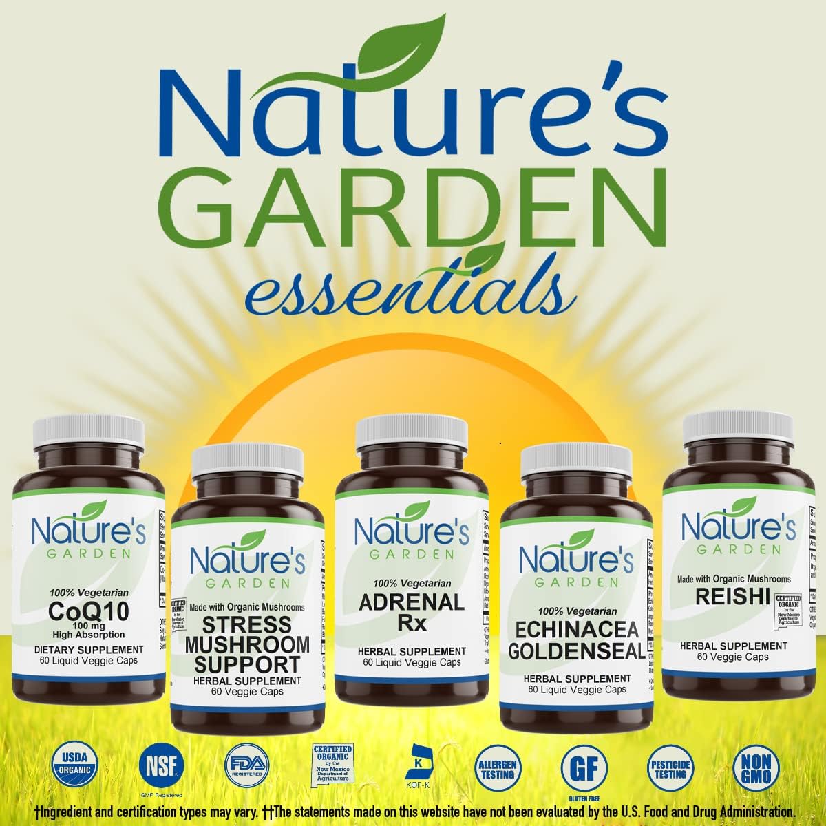 Organic Red Yeast Rice with CoQ10 Capsules - Natural Cholesterol Support from NATURE'S GARDEN ESSENTIALS