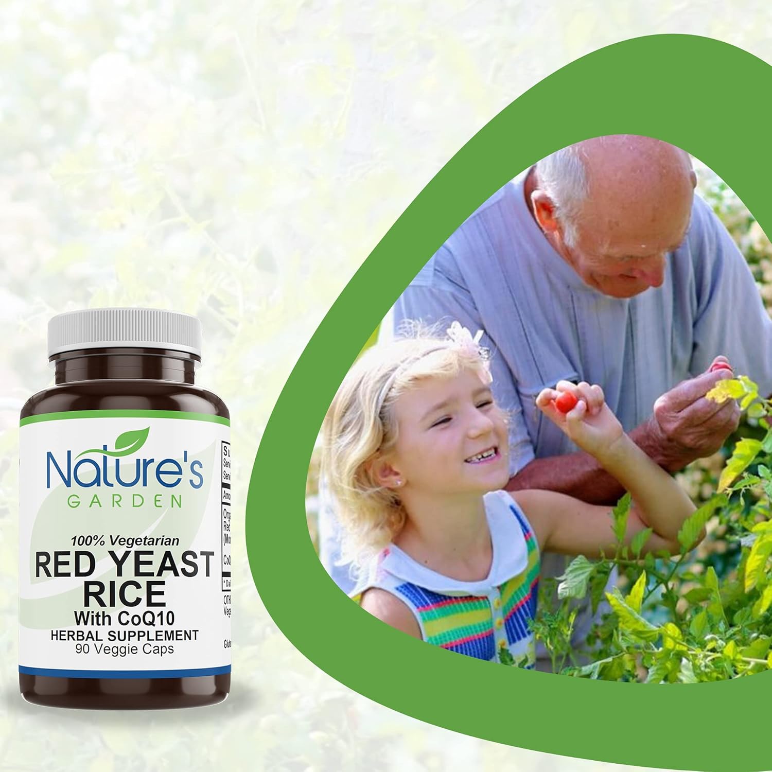 Organic Red Yeast Rice with CoQ10 Capsules - Natural Cholesterol Support from NATURE'S GARDEN ESSENTIALS