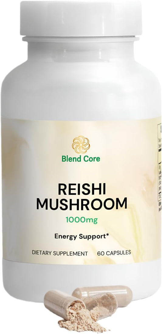 Organic Reishi Mushroom Extract Capsules for Improved Sleep, Cardiovascular Health, and Immune Support - Vegan and Non-GMO