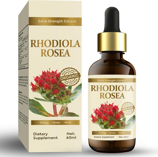 Organic Rhodiola Rosea Supplement for Mood Support, Relaxation & High Absorption - Vegan, 60 ml