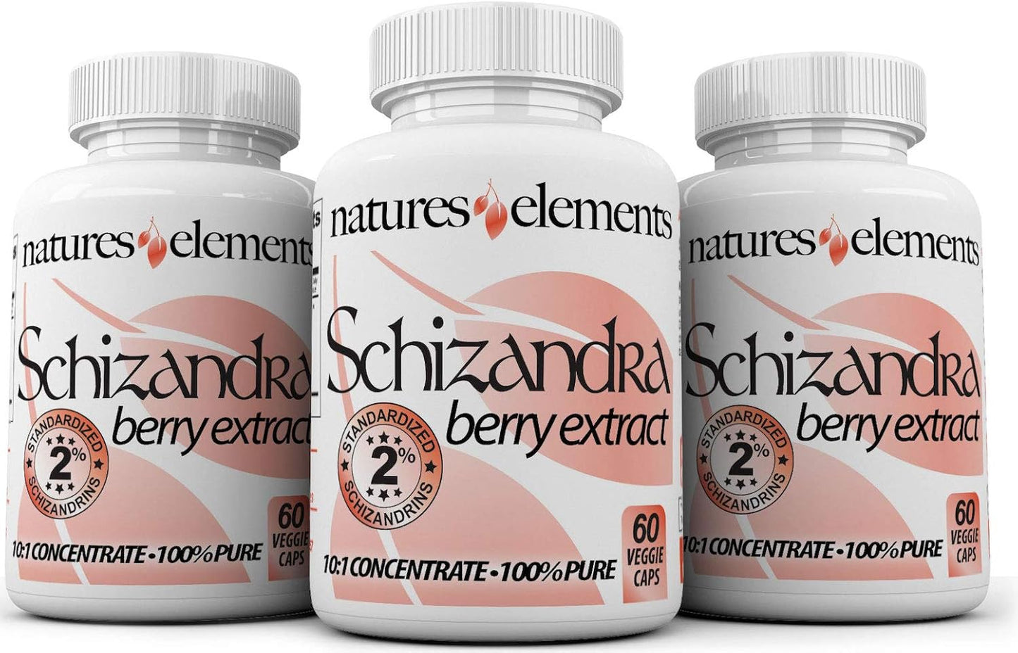Organic Schizandra Berry Extract Capsules - Pack of 3 - 10:1 Concentration - 500mg Veggie Capsules - One Month Supply