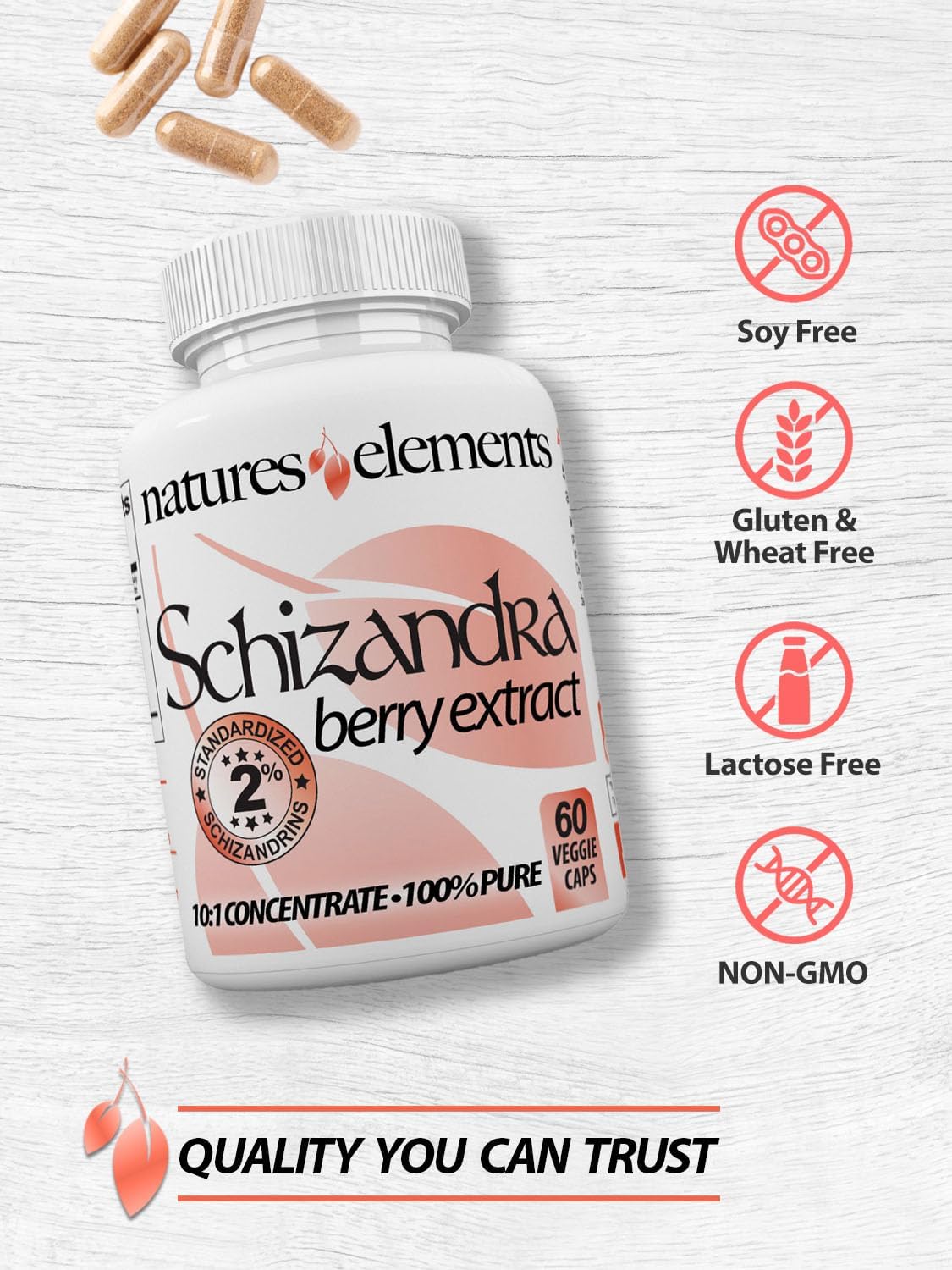 Organic Schizandra Berry Extract Capsules - Pack of 3 - 10:1 Concentration - 500mg Veggie Capsules - One Month Supply