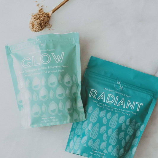 Organic Seed Cycling Kit for Natural Hormone Balance & PMS Relief | Vegan Supplement for Menstrual Symptom Relief & Wellness Glow