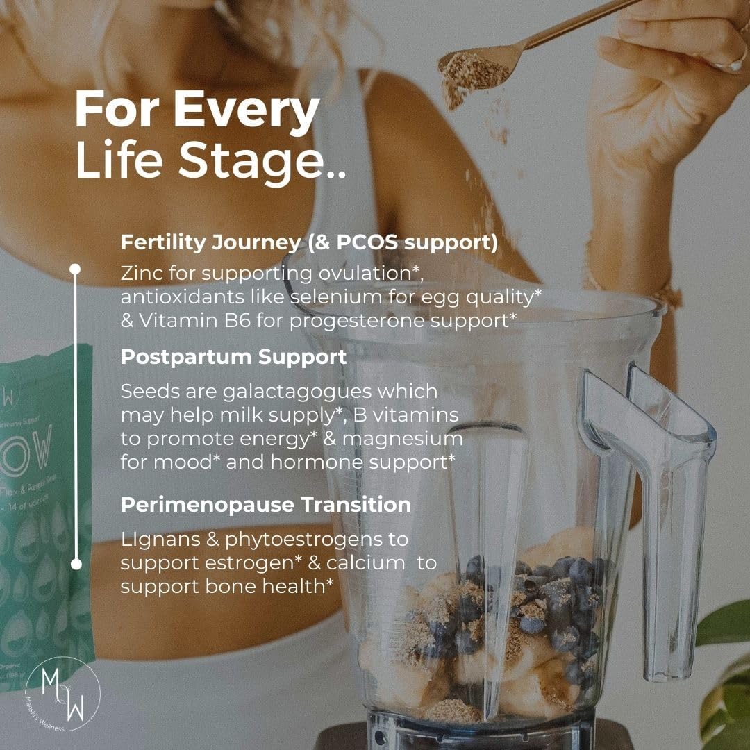 Organic Seed Cycling Kit for Natural Hormone Balance & PMS Relief | Vegan Supplement for Menstrual Symptom Relief & Wellness Glow