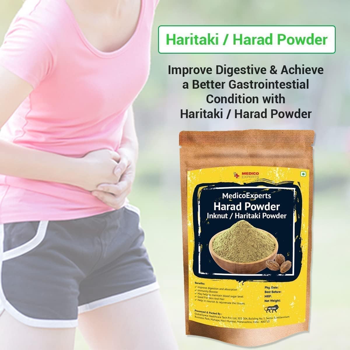 Organic SENTA Haritaki Powder - 100g | Pure Kadukkai Powder for Dark Circles & Digestion