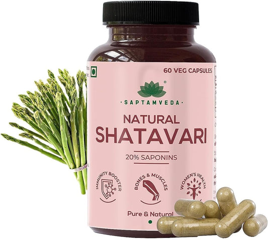 Organic Shatavari Capsules for Women's Hormonal Balance, PCOD/PCOS Support, Stamina, and Energy - 60 Capsules