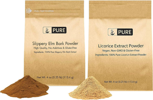 Organic Slippery Elm and Licorice Powder - 100% Pure Ingredients for Digestive Support
