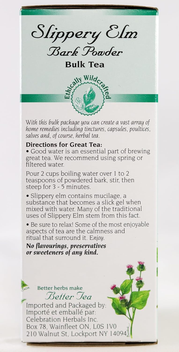 Organic Slippery Elm Bark Powder - 65g (2.29 oz) by CELEBRATION HERBALS