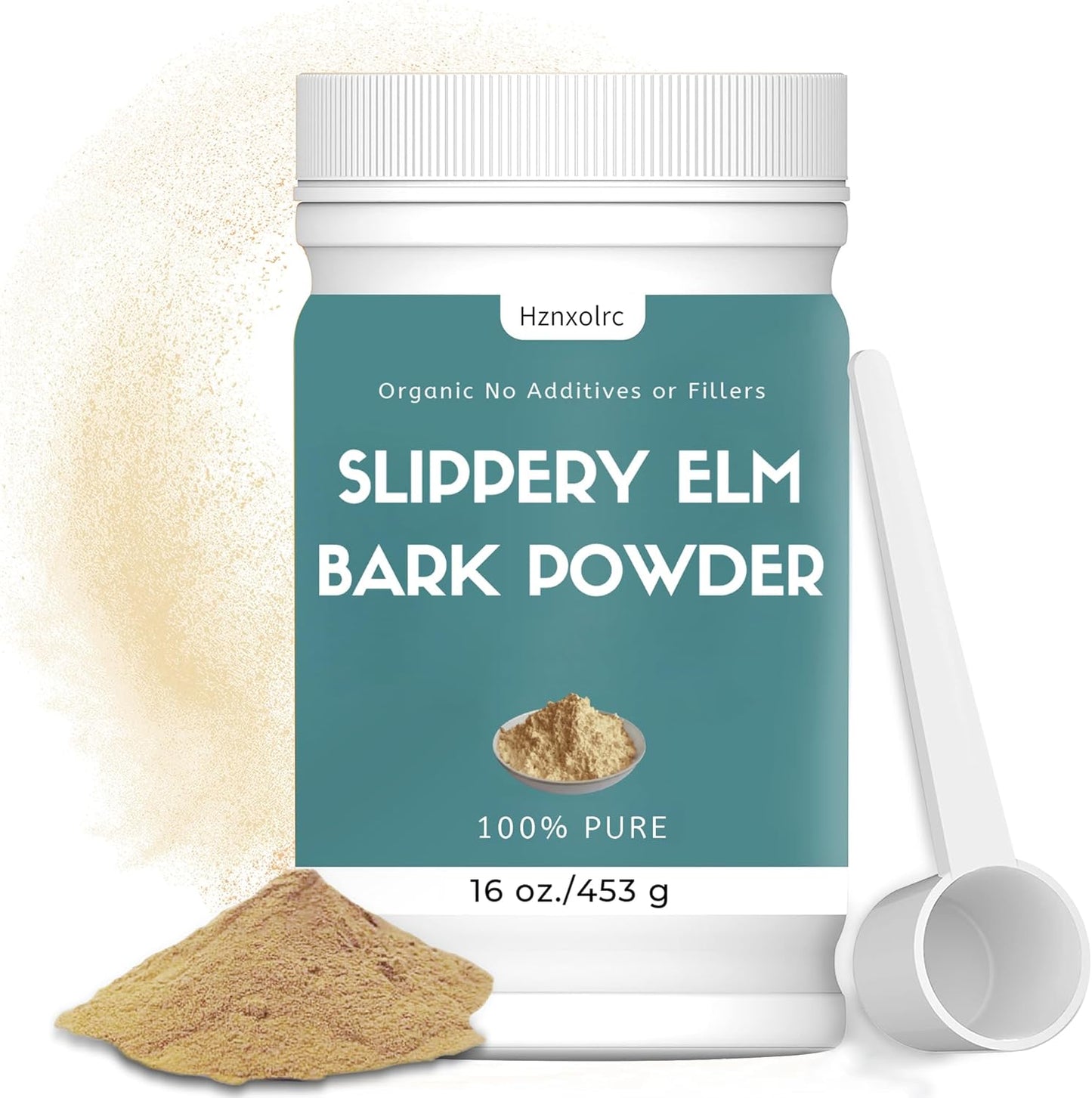 Organic Slippery Elm Bark Powder 16 oz - No Bitter Taste, 100% Pure & Natural, Instant, Food-Grade, Vegan, Pet Friendly