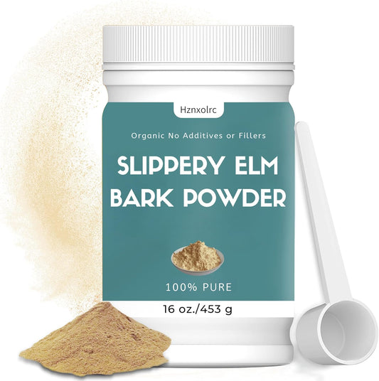 Organic Slippery Elm Bark Powder 16 oz - No Bitter Taste, 100% Pure & Natural, Instant, Food-Grade, Vegan, Pet Friendly