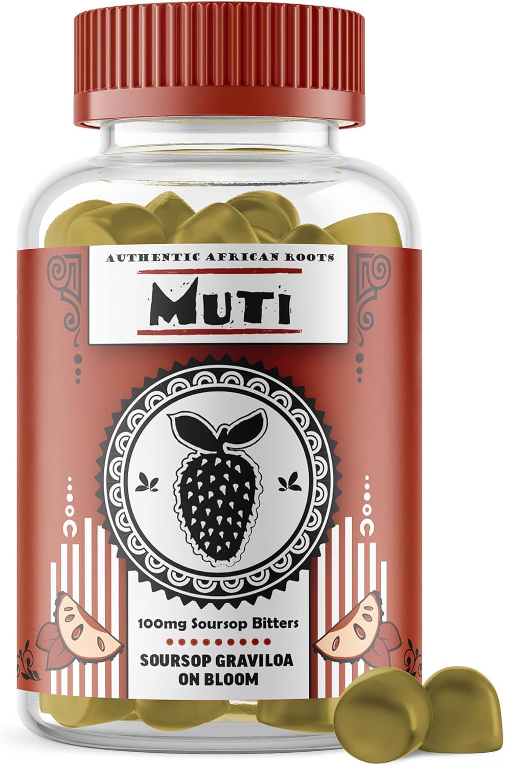 Organic Soursop Bitters Gummies 2000mg for Digestion, Immune Support, and Antioxidant Health - Made with Soursop Oil and Guanabana Herbs - 30 Day Supply