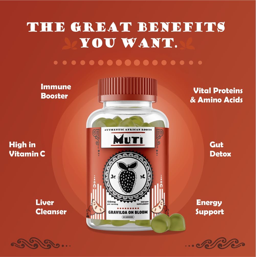 Organic Soursop Bitters Gummies 2000mg for Digestion, Immune Support, and Antioxidant Health - Made with Soursop Oil and Guanabana Herbs - 30 Day Supply