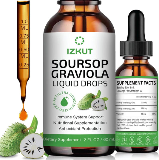 Organic Soursop Bitters Liquid Extract Drops for Cell Support & Immune Health