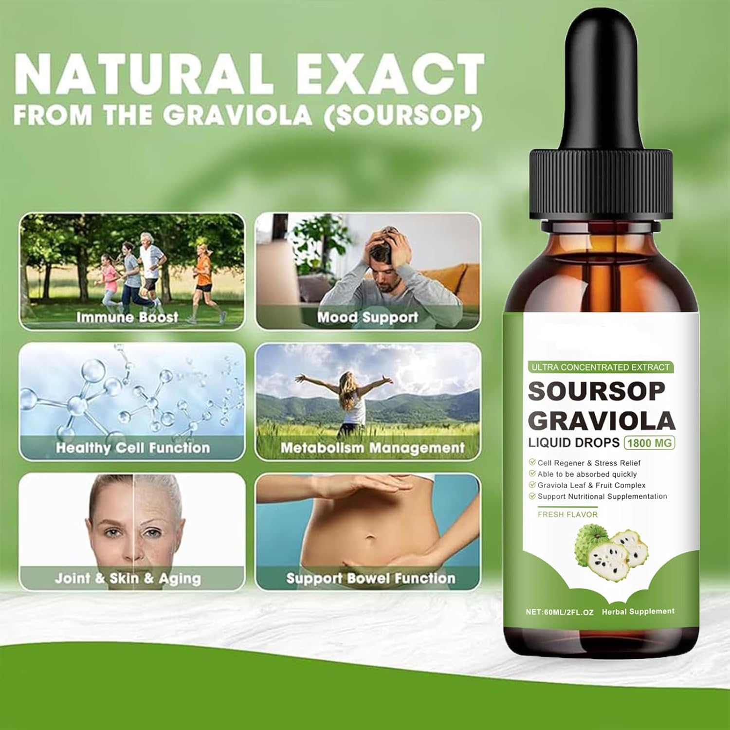 Organic Soursop Extract and Oil Bundle for Cancer Support and Daily Health (2PCS)
