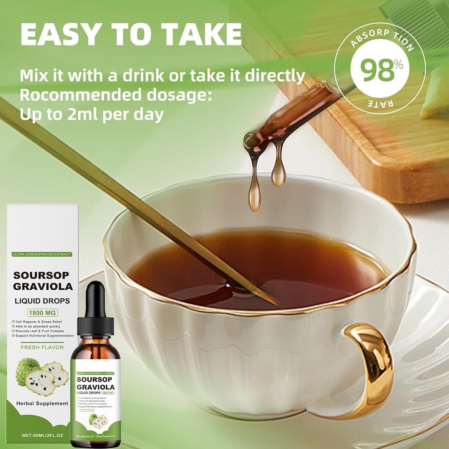 Organic Soursop Extract and Oil Bundle for Cancer Support and Daily Health (2PCS)