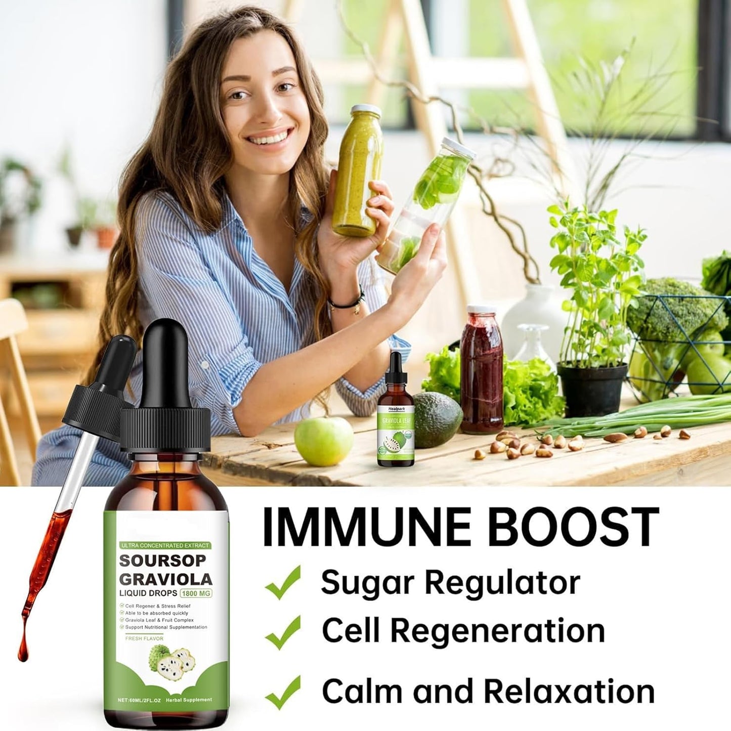 Organic Soursop Extract and Oil Bundle for Cancer Support and Daily Health (2PCS)