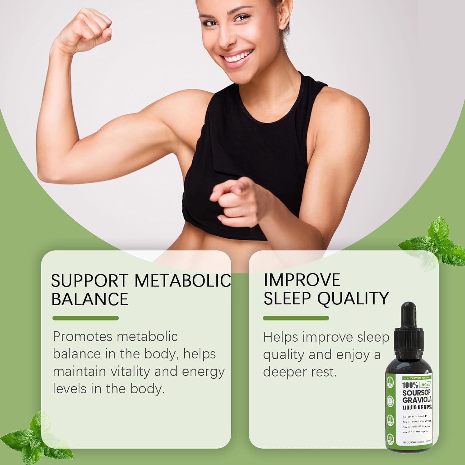 Organic Soursop Extract Drops - Pure Soursop Multivitamin with Natural Flavors, Sugar/Gluten Free