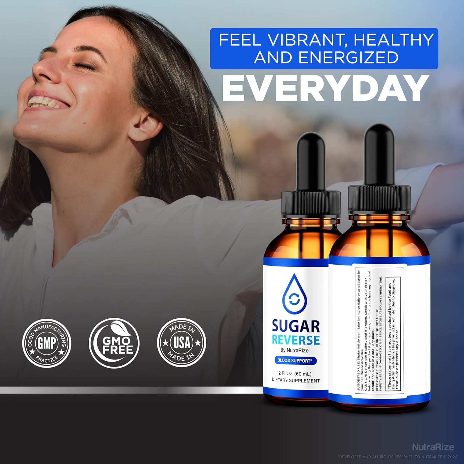 Organic Sugar Reverse Drops - Support Healthy Lifestyle (3 Pack, 90 Servings)
