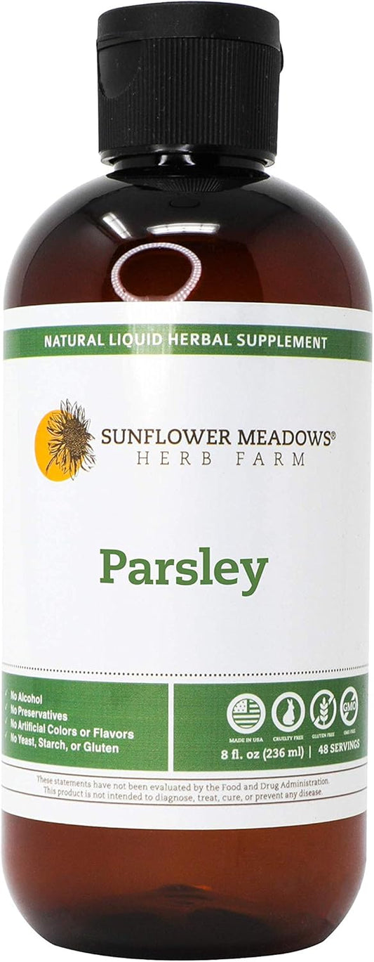 Organic Sunflower Meadows Herb Farm Parsley Liquid Supplement - 8oz, Non-Alcoholic & Non-GMO