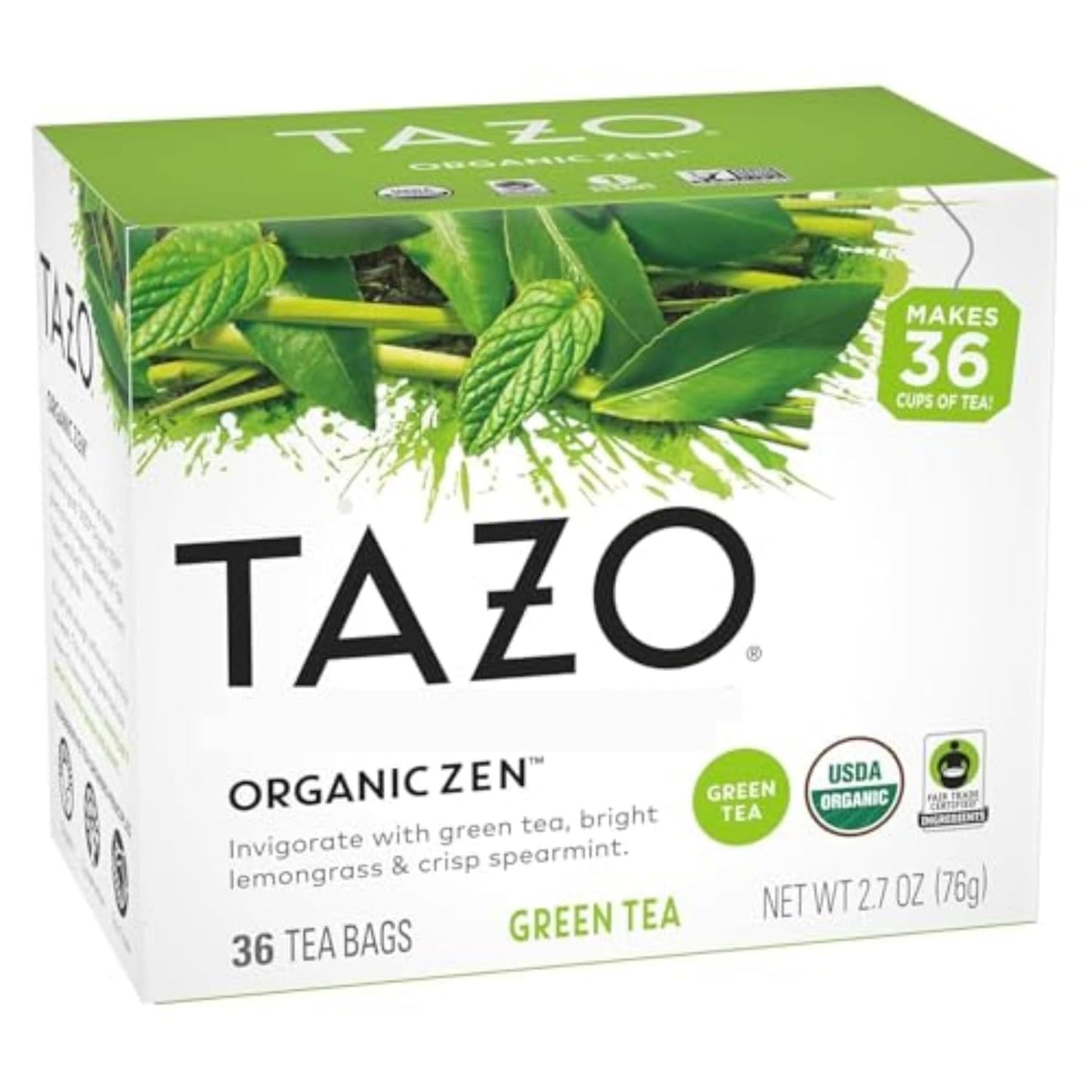 Organic TAZO Zen Green Tea with Lemongrass & Spearmint, 36 Bags